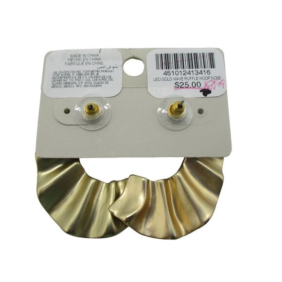 Chico's Gold-Tone Wave Hoop Earrings NWT - Picture 6 of 6